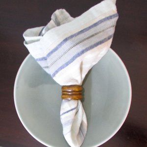 Set of 4 Knobler Wood Napkin Rings